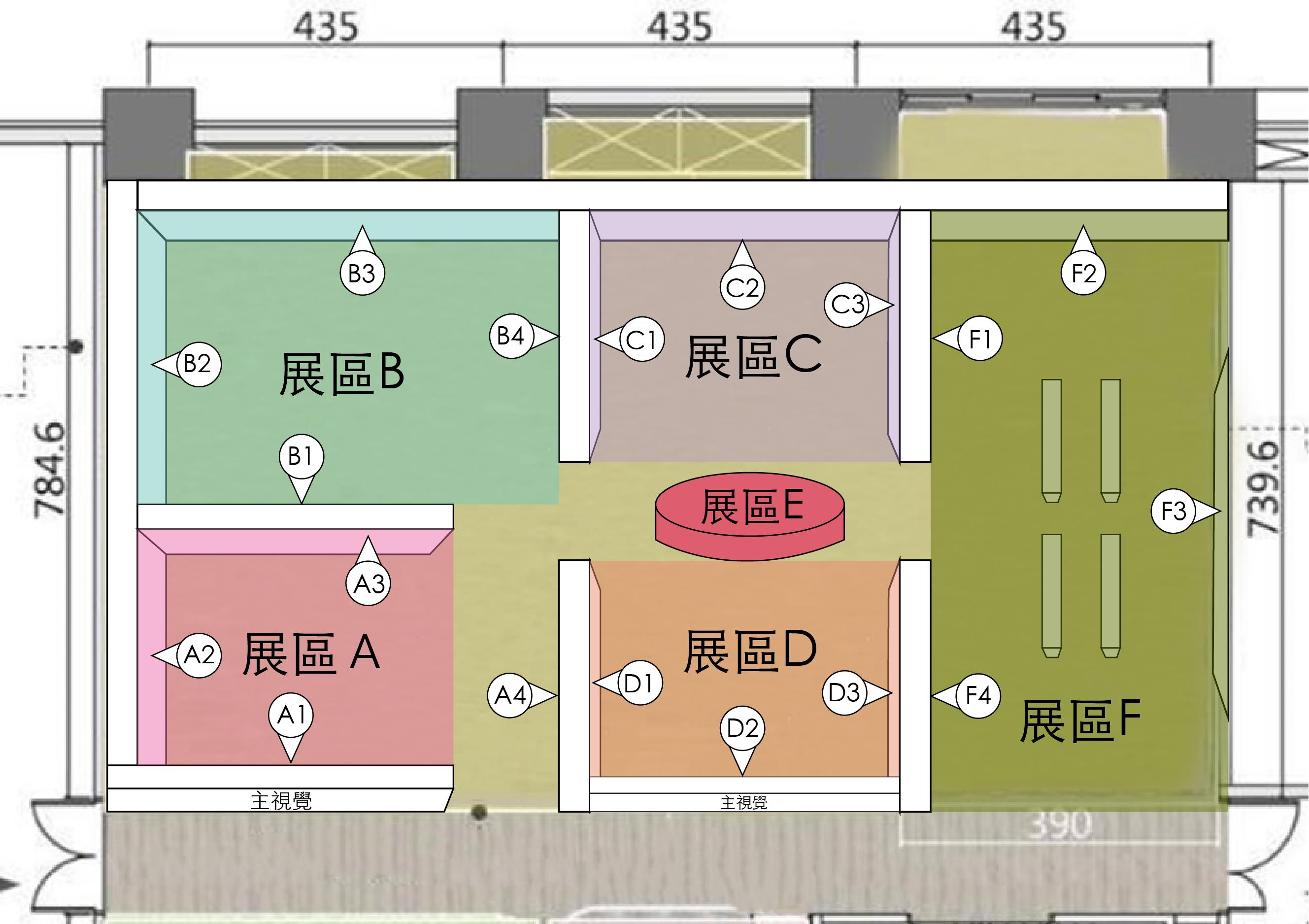 展覽平配圖（含動線示意）